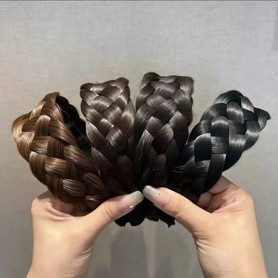 Wig Braided Headband Five-strand Braided Wide-brimmed Hairband Women's Hair Accessories