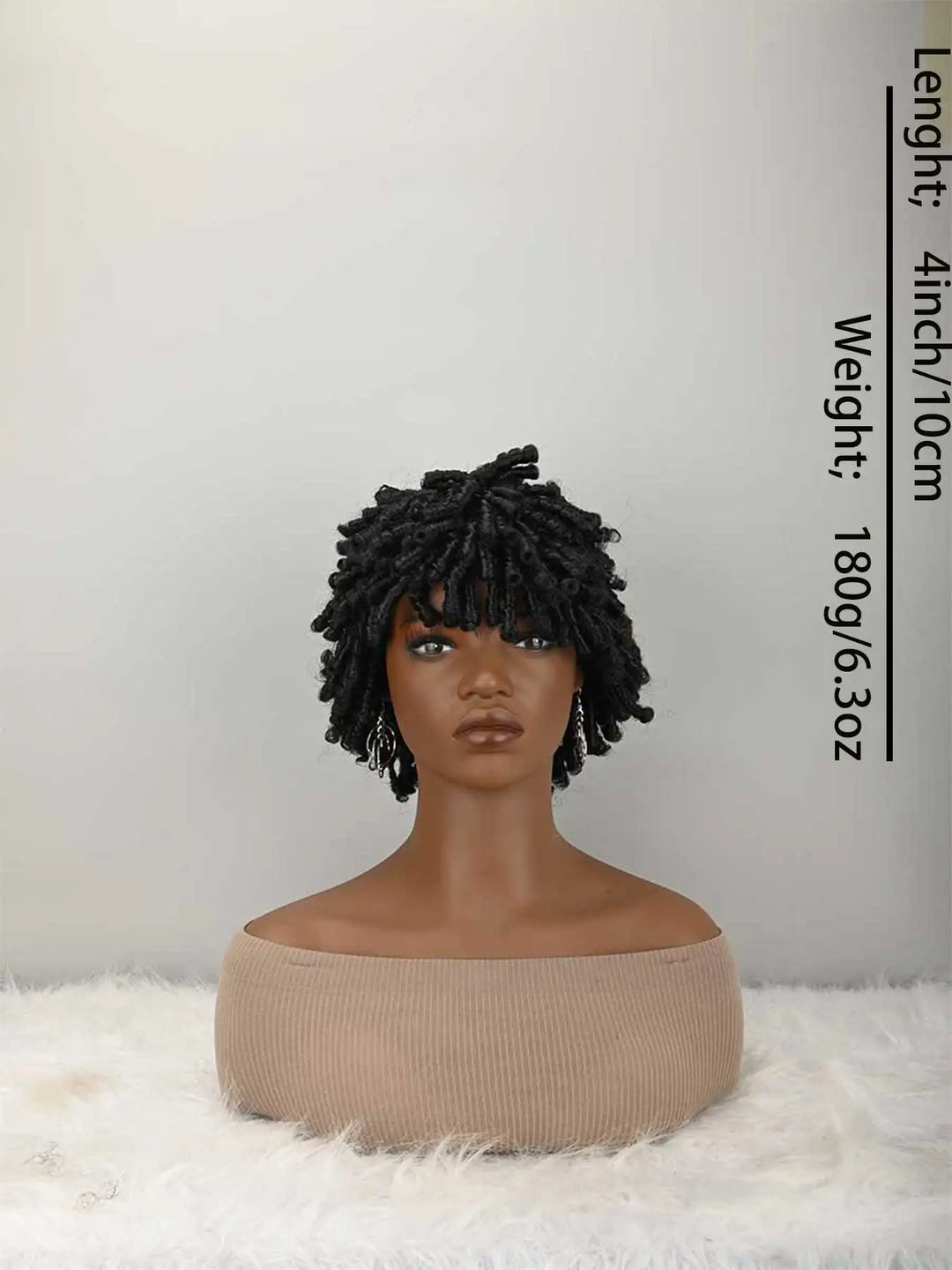 Short Afro Faux Braided Dreadlock Wig