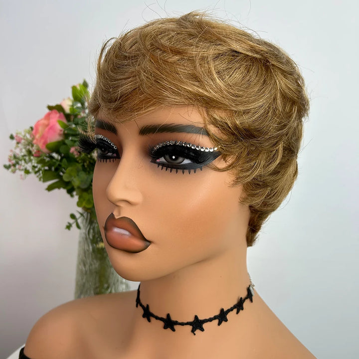Short Straight Pixie Cut Human Hair Wig - JoySky Hair