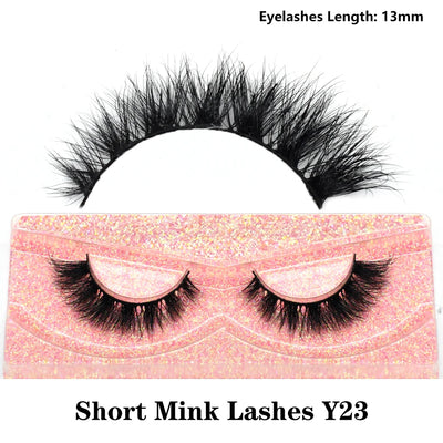 FOXESJI Real Mink Fluffy Short Eye Lashes Extension Wispy Soft Natural Short False Eyelashes Daily Wear Full Strip Lashes Makeup