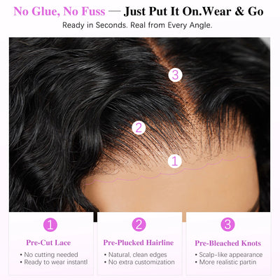 Glueless Wig Human Hair Burmese Curly 7x6 Lace Closure Wig Beginner Friendly HD Lace Bleached Knots 100% Human Hair Wigs